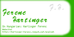 ferenc hartinger business card